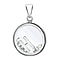 H Initial Floating Case Pendant in Sterling Silver Cubic Zirconia 14mm x 22mm