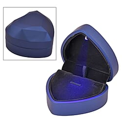 Heart Shaped Design Luxurious Necklace Box with LED Light & Velvet Lining (Size 7x6x4 cm) - Black