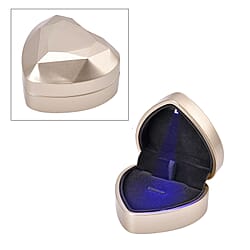 Heart Shaped Design Luxurious Necklace Box with LED Light & Velvet Lining (Size 7x6x4 cm) - Black
