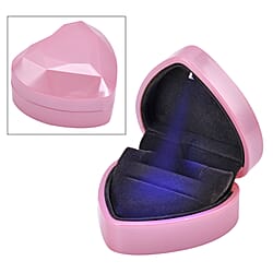 Heart Shaped Design Luxurious Necklace Box with LED Light & Velvet Lining (Size 7x6x4 cm) - Black