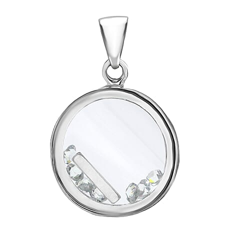 Cubic Zirconia  Pendant  Sterling Silver 1.08 ct  1.080  Ct.