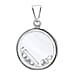 I Initial Floating Case Pendant in Sterling Silver Cubic Zirconia 14mm x 22mm