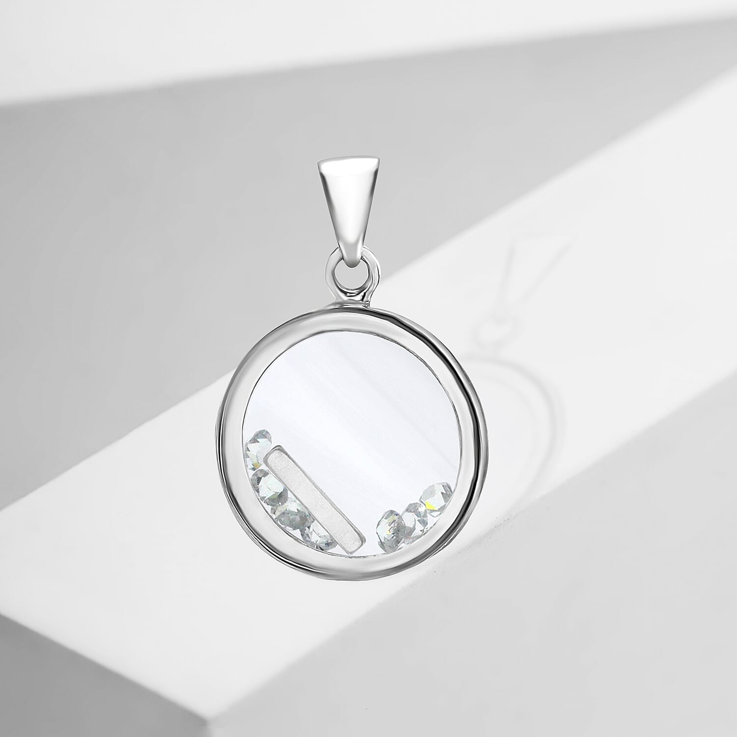Cubic Zirconia  Pendant  Sterling Silver 1.08 ct  1.080  Ct.