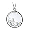 K Initial Floating Case Pendant in Sterling Silver Cubic Zirconia 14mm x 22mm