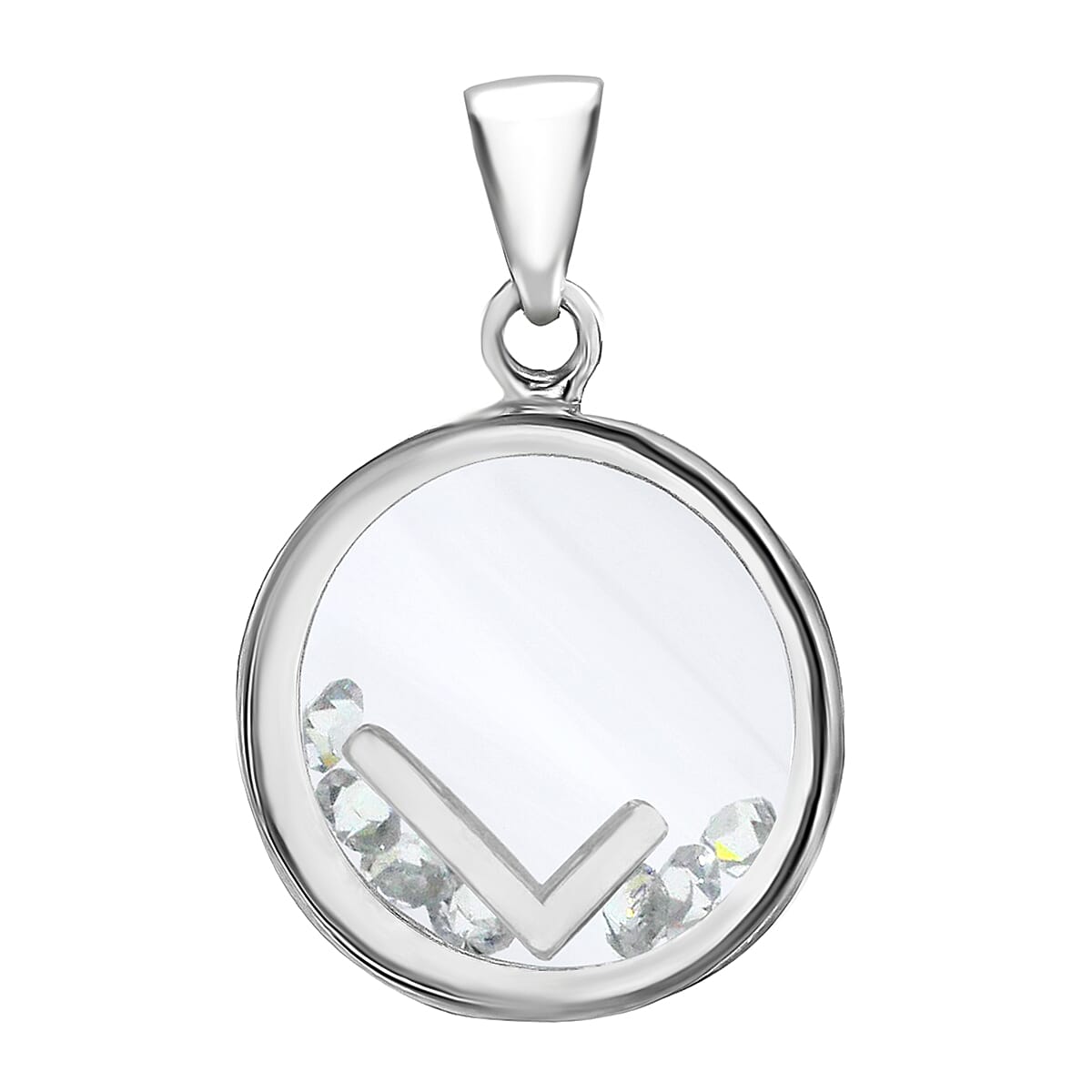 Cubic Zirconia  Pendant  Sterling Silver 1.08 ct  1.080  Ct.