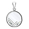 L Initial Floating Case Pendant in Sterling Silver Cubic Zirconia 14mm x 22mm