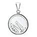 M Initial Floating Case Pendant in Sterling Silver Cubic Zirconia 14mm x 22mm