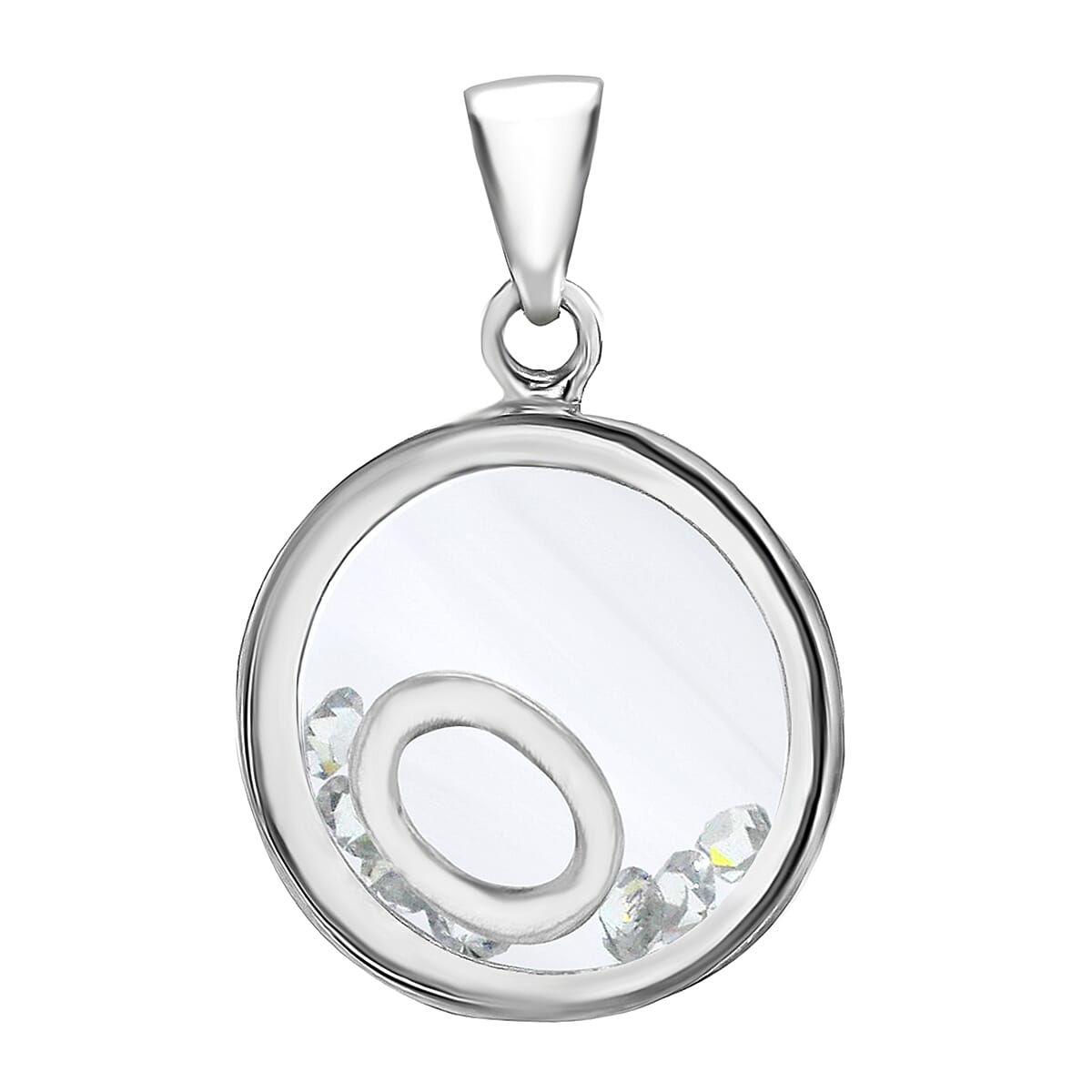Cubic Zirconia  Pendant  Sterling Silver 1.08 ct  1.080  Ct.