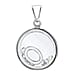 O Initial Floating Case Pendant in Sterling Silver Cubic Zirconia 14mm x 22mm