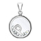 P Initial Floating Case Pendant in Sterling Silver Cubic Zirconia 14mm x 22mm