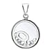 Q Initial Floating Case Pendant in Sterling Silver Cubic Zirconia 14mm x 22mm