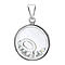 Q Initial Floating Case Pendant in Sterling Silver Cubic Zirconia 14mm x 22mm