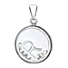 R Initial Floating Case Pendant in Sterling Silver Cubic Zirconia 14mm x 22mm