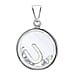 U Initial Floating Case Pendant in Sterling Silver Cubic Zirconia 14mm x 22mm