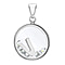 V Initial Floating Case Pendant in Sterling Silver Cubic Zirconia 14mm x 22mm