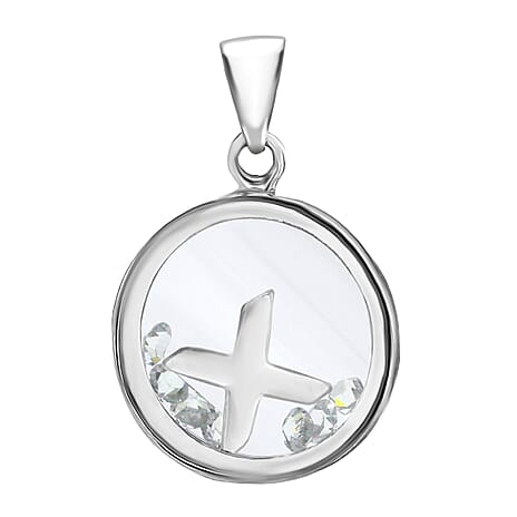 Cubic Zirconia  Pendant  Sterling Silver 1.08 ct  1.080  Ct.