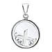 X Initial Floating Case Pendant in Sterling Silver Cubic Zirconia 14mm x 22mm