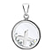 X Initial Floating Case Pendant in Sterling Silver Cubic Zirconia 14mm x 22mm