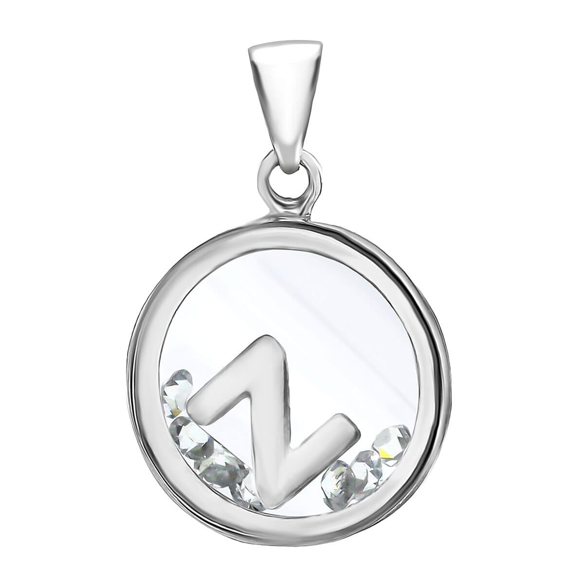 Cubic Zirconia  Pendant  Sterling Silver 1.08 ct  1.080  Ct.