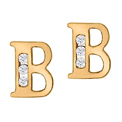 9K Yellow Gold A Cubic Zirconia Earring 0.03 ct, Gold Wt. 0.53 Gms 0.030 Ct.