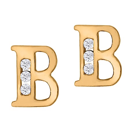 9K Yellow Gold  A   Cubic Zirconia  Earring 0.03 ct,  Gold Wt. 0.6 Gms  0.030  Ct.