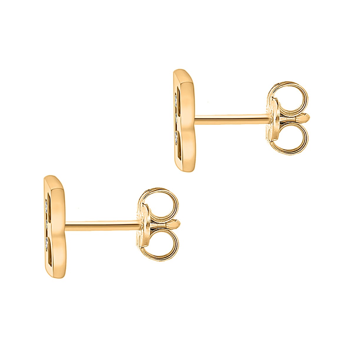 9K Yellow Gold  A   Cubic Zirconia  Earring 0.03 ct,  Gold Wt. 0.6 Gms  0.030  Ct.