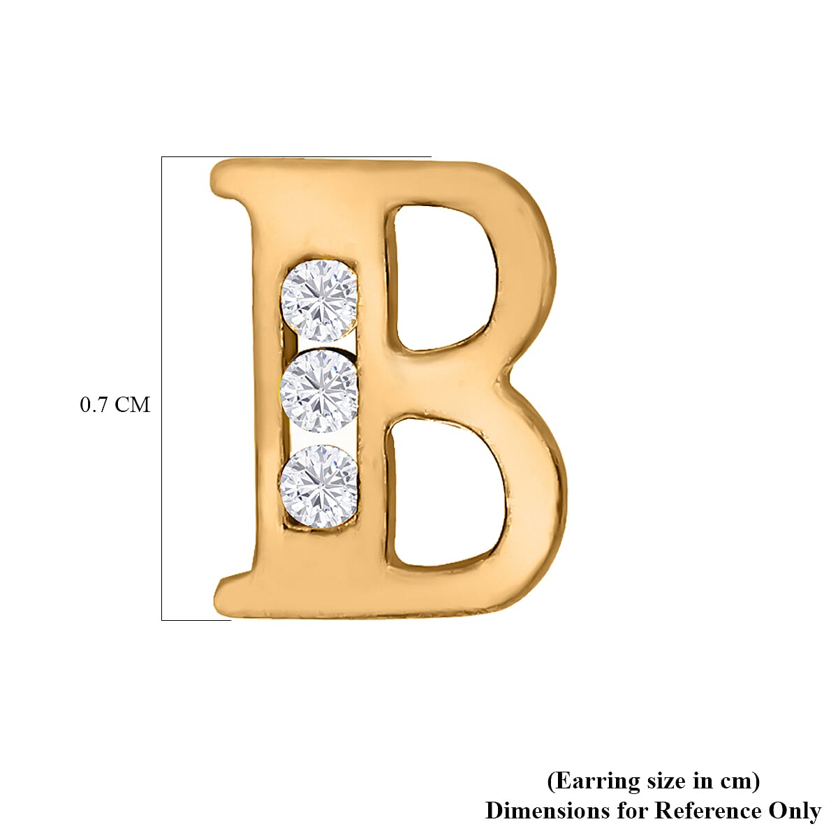 9K Yellow Gold  A   Cubic Zirconia  Earring 0.03 ct,  Gold Wt. 0.6 Gms  0.030  Ct.