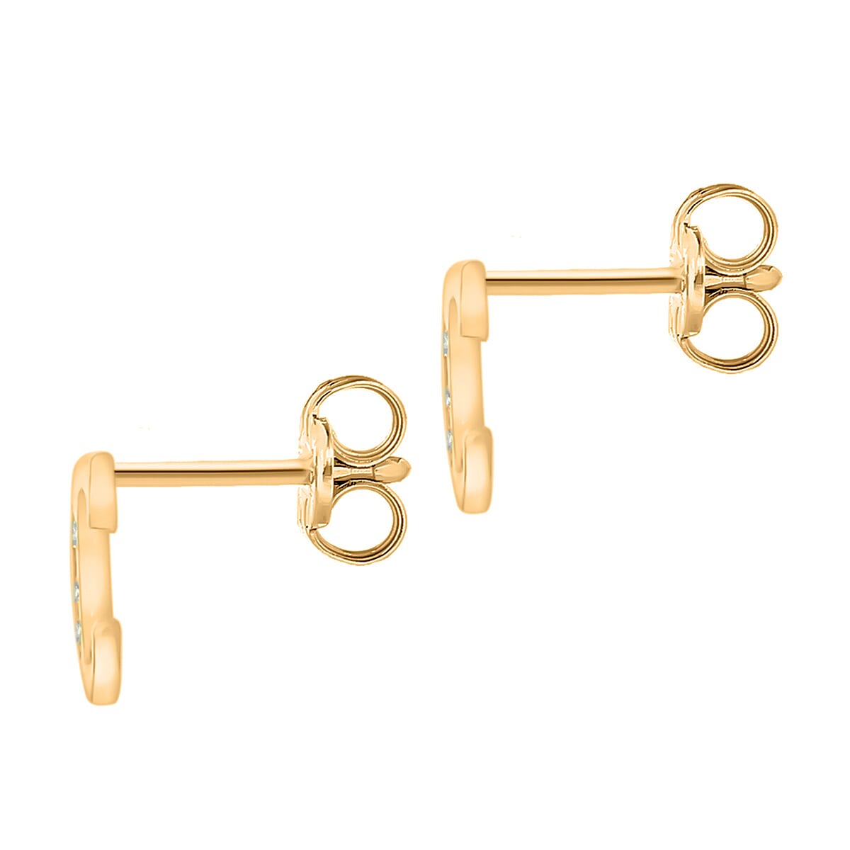 9K Yellow Gold   Cubic Zirconia  Earring 0.03 ct,  Gold Wt. 0.57 Gms  0.030  Ct.