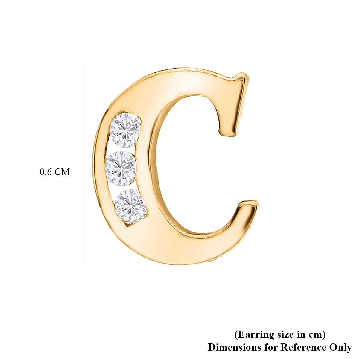 9K Yellow Gold   Cubic Zirconia  Earring 0.03 ct,  Gold Wt. 0.57 Gms  0.030  Ct.