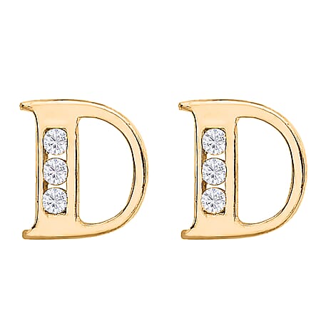 9K Yellow Gold   Cubic Zirconia  Earring 0.03 ct,  Gold Wt. 0.5 Gms  0.030  Ct.
