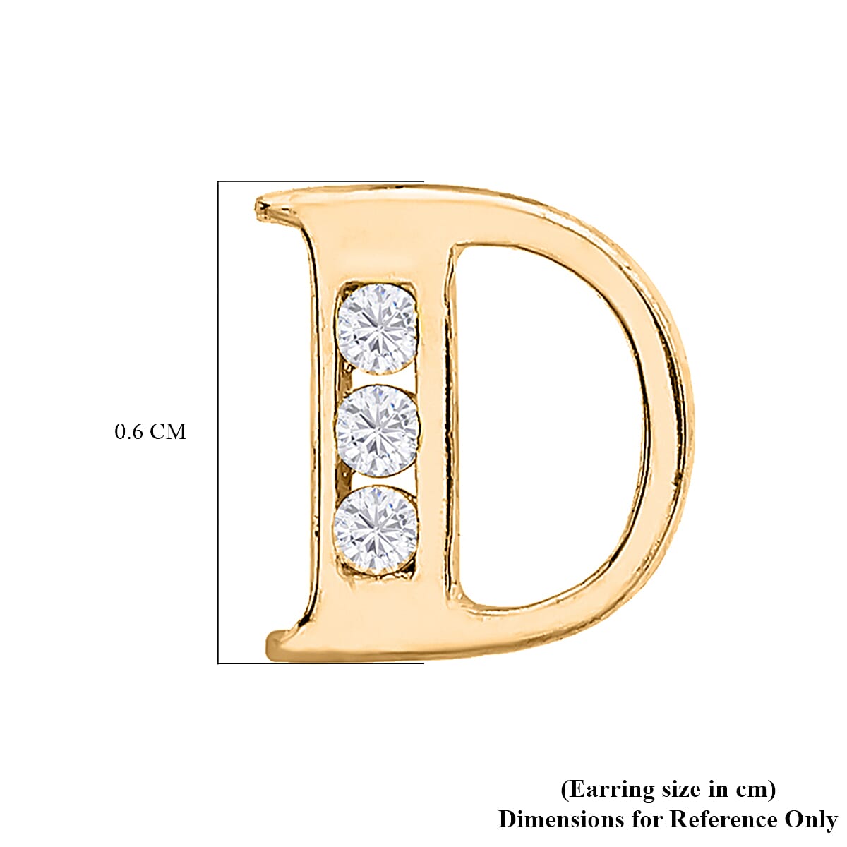 9K Yellow Gold   Cubic Zirconia  Earring 0.03 ct,  Gold Wt. 0.5 Gms  0.030  Ct.