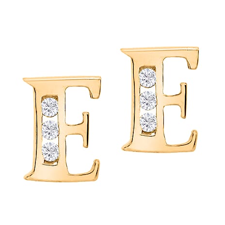 9K Yellow Gold  A   Cubic Zirconia  Earring 0.03 ct,  Gold Wt. 0.56 Gms  0.030  Ct.