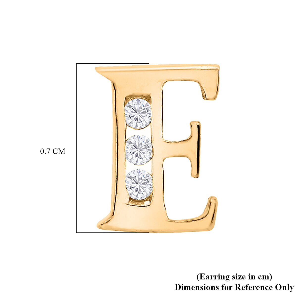 9K Yellow Gold  A   Cubic Zirconia  Earring 0.03 ct,  Gold Wt. 0.56 Gms  0.030  Ct.