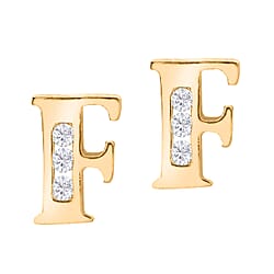 9K Yellow Gold A Cubic Zirconia Earring 0.03 ct, Gold Wt. 0.53 Gms 0.030 Ct.