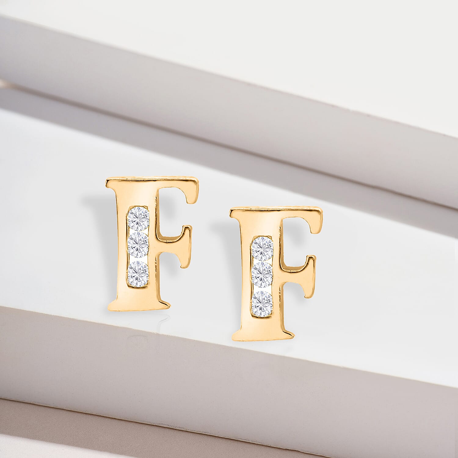 9K Yellow Gold  A   Cubic Zirconia  Earring 0.03 ct,  Gold Wt. 0.51 Gms  0.030  Ct.