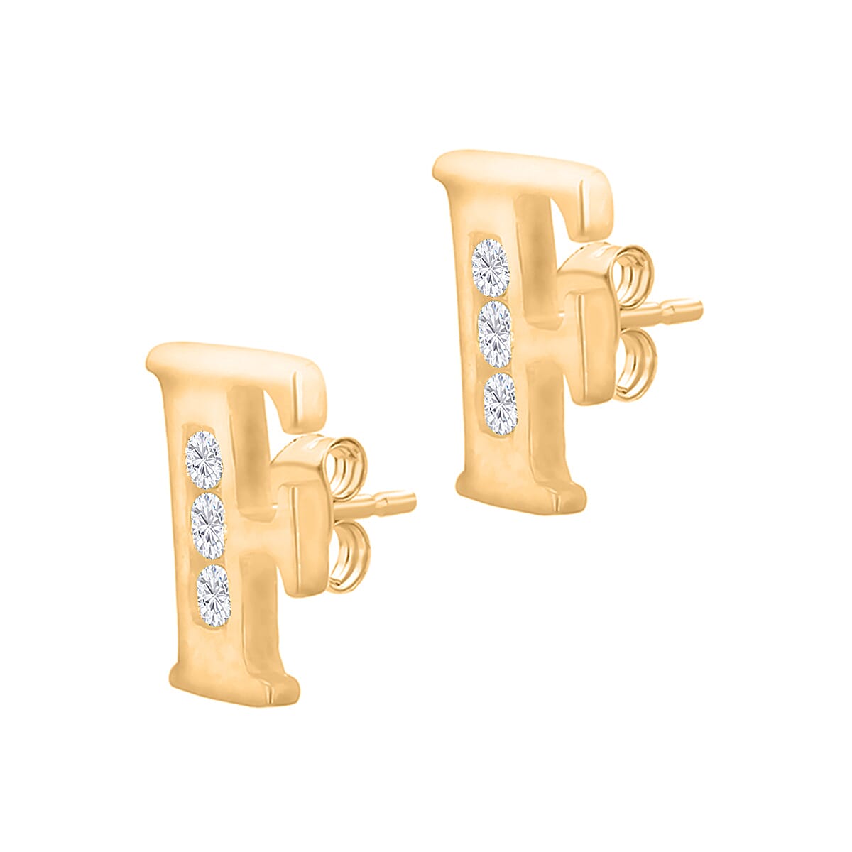 9K Yellow Gold  A   Cubic Zirconia  Earring 0.03 ct,  Gold Wt. 0.51 Gms  0.030  Ct.