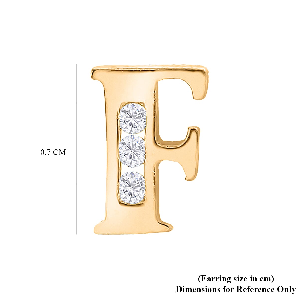9K Yellow Gold  A   Cubic Zirconia  Earring 0.03 ct,  Gold Wt. 0.51 Gms  0.030  Ct.