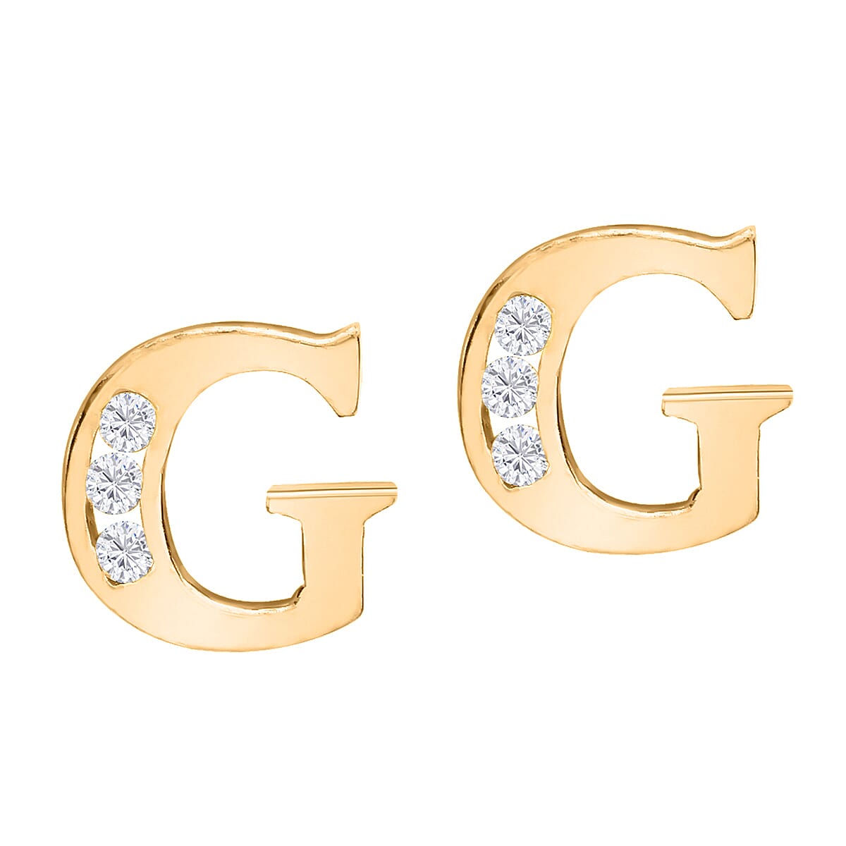 9K Yellow Gold   Cubic Zirconia  Earring 0.03 ct,  Gold Wt. 0.61 Gms  0.030  Ct.