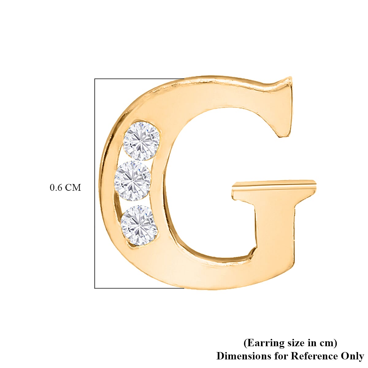 9K Yellow Gold   Cubic Zirconia  Earring 0.03 ct,  Gold Wt. 0.61 Gms  0.030  Ct.