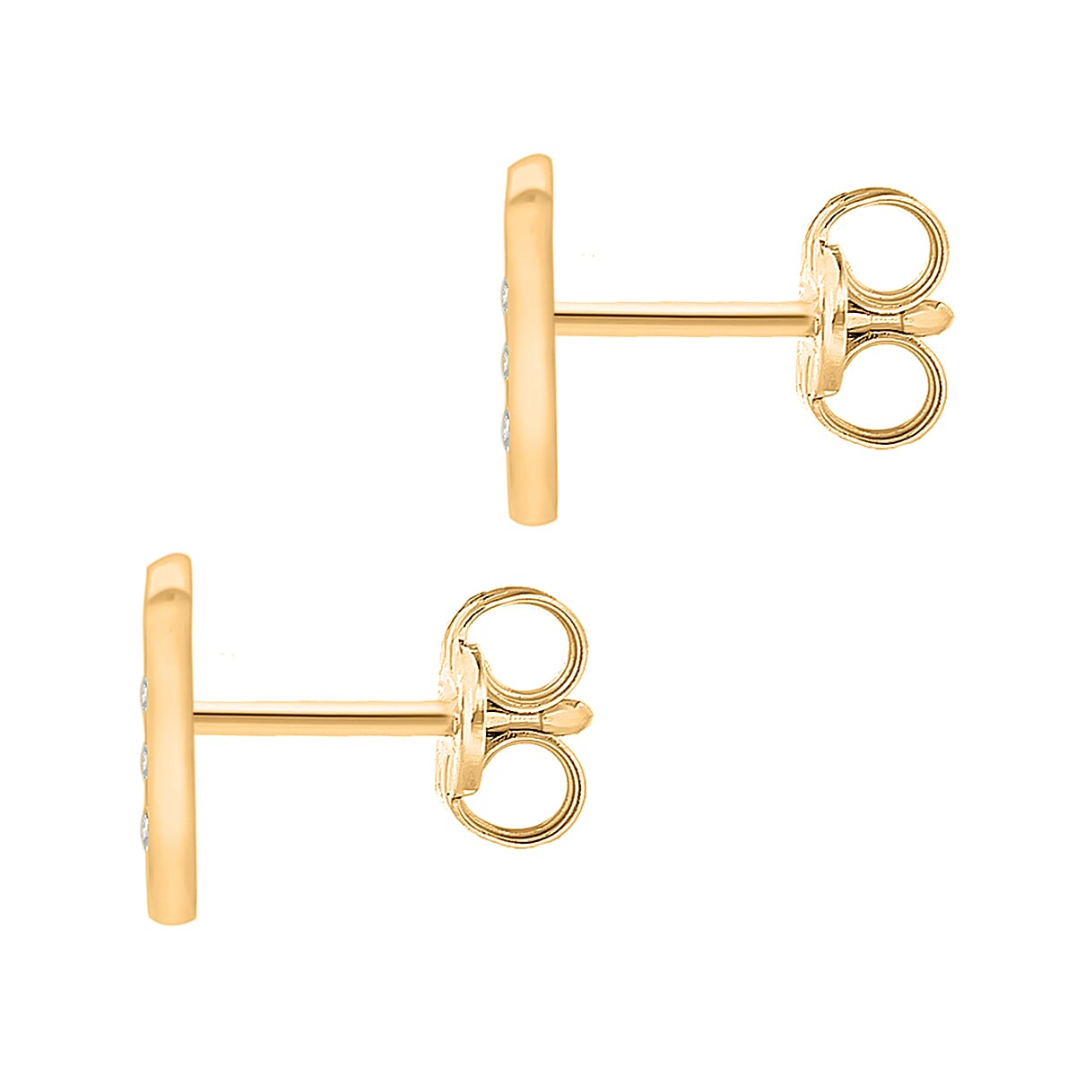 9K Yellow Gold  A   Cubic Zirconia  Earring 0.03 ct,  Gold Wt. 0.57 Gms  0.030  Ct.