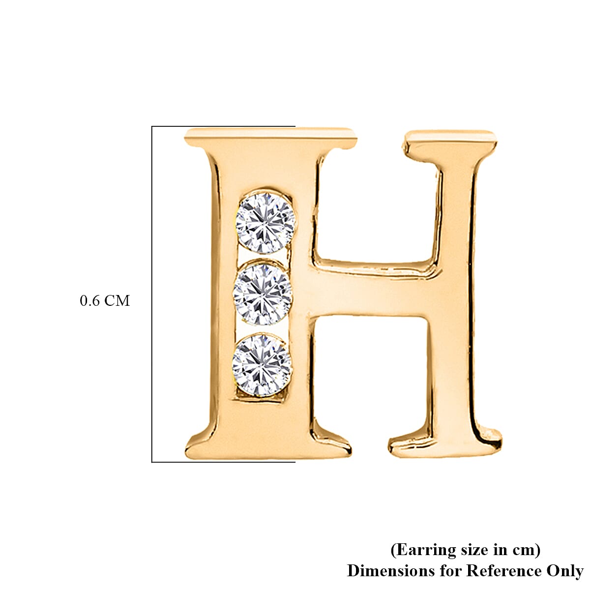 9K Yellow Gold  A   Cubic Zirconia  Earring 0.03 ct,  Gold Wt. 0.57 Gms  0.030  Ct.