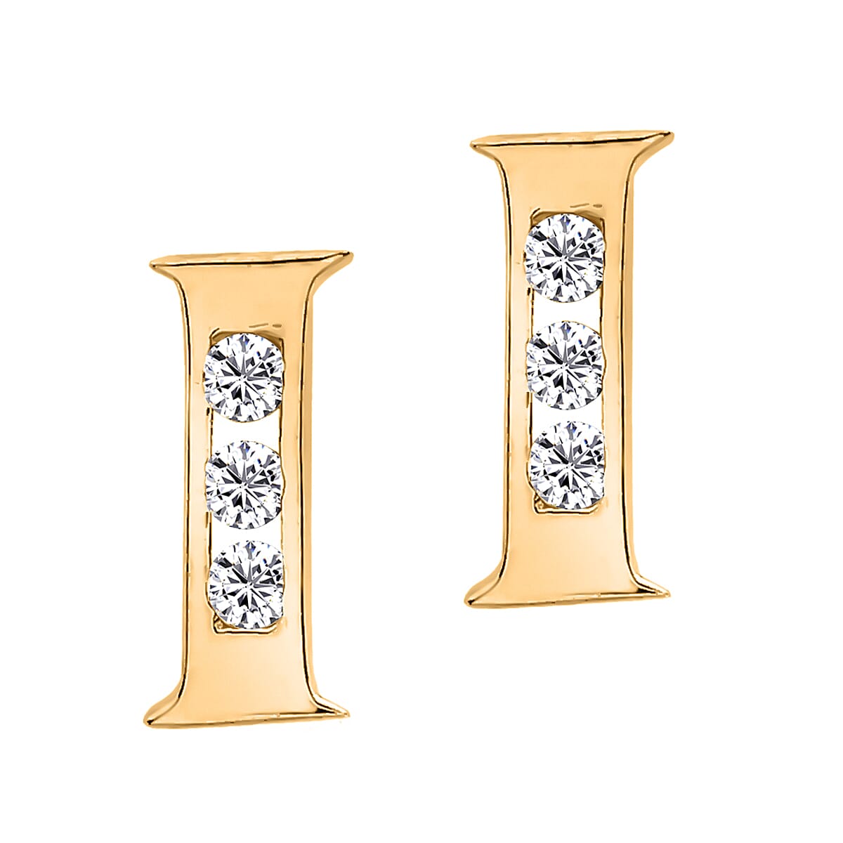 A  Cubic Zirconia  Earring  Sterling Silver 0.03 ct  0.030  Ct.