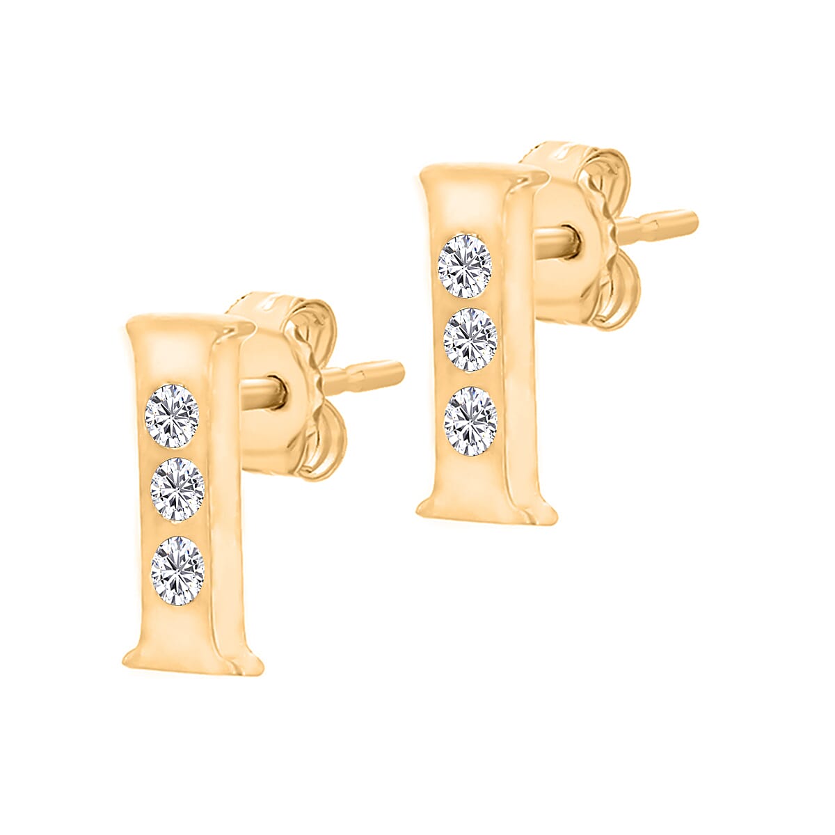 A  Cubic Zirconia  Earring  Sterling Silver 0.03 ct  0.030  Ct.