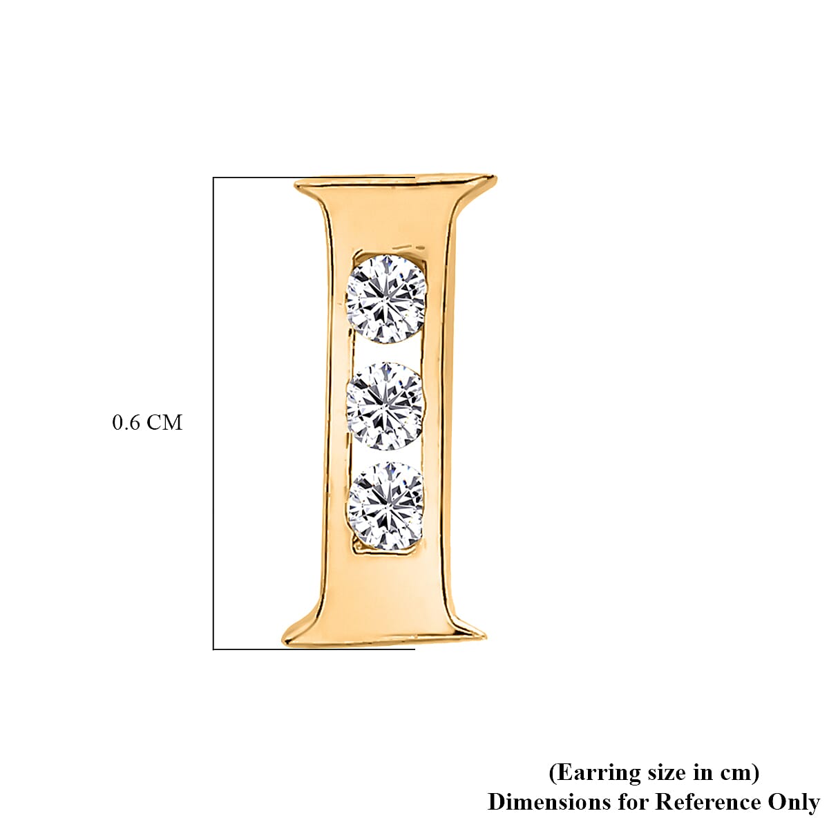 A  Cubic Zirconia  Earring  Sterling Silver 0.03 ct  0.030  Ct.