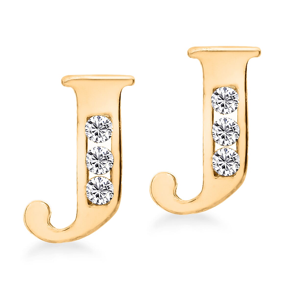 9K Yellow Gold  A   Cubic Zirconia  Earring 0.03 ct,  Gold Wt. 0.48 Gms  0.030  Ct.