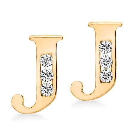 9K Yellow Gold  A   Cubic Zirconia  Earring 0.03 ct,  Gold Wt. 0.48 Gms  0.030  Ct.