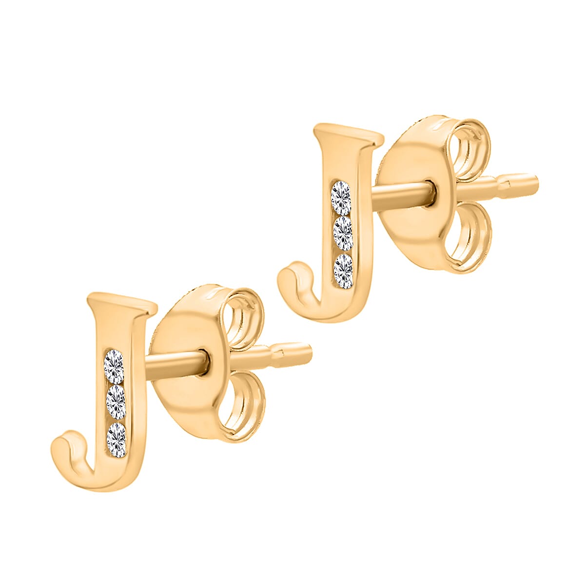 9K Yellow Gold  A   Cubic Zirconia  Earring 0.03 ct,  Gold Wt. 0.48 Gms  0.030  Ct.