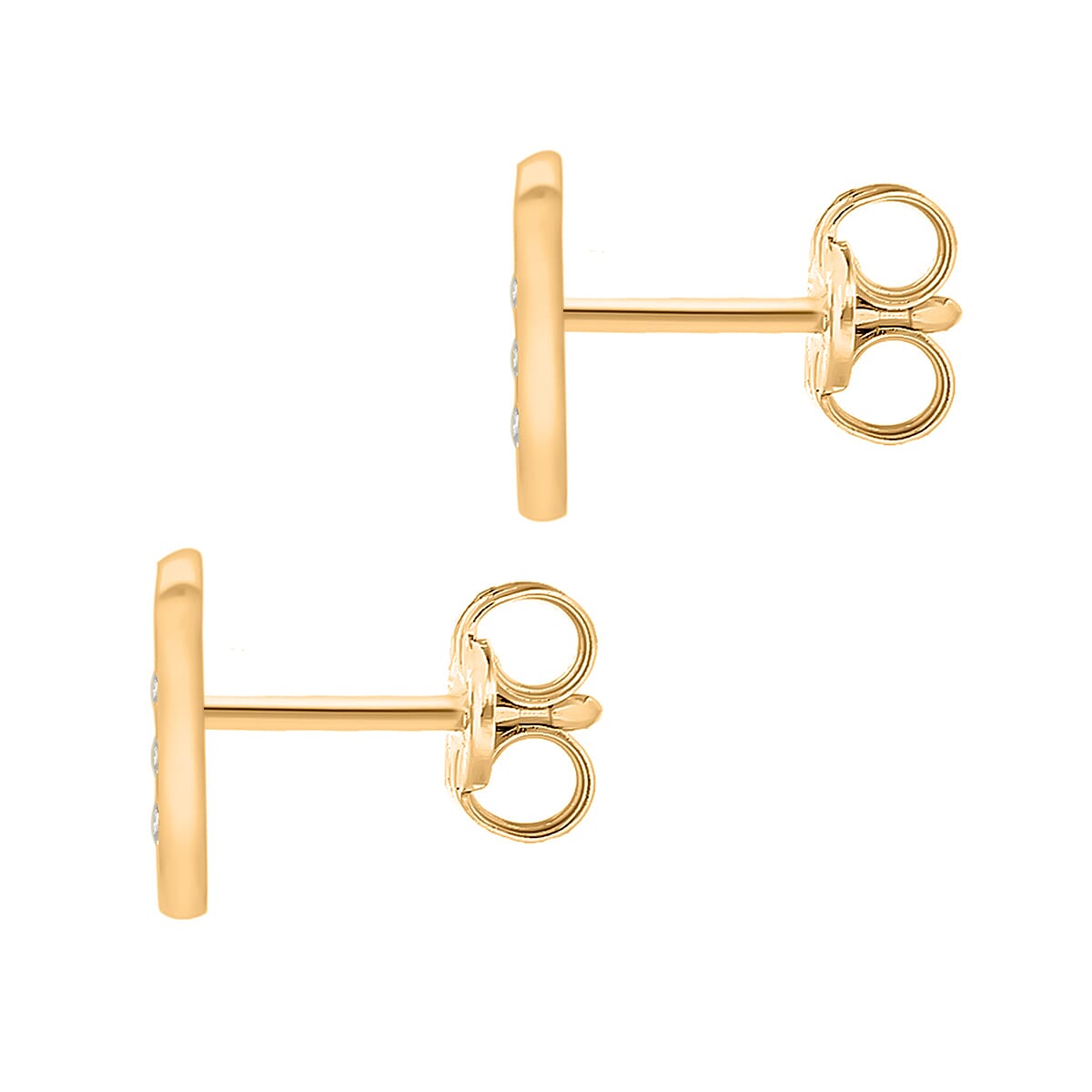 9K Yellow Gold  A   Cubic Zirconia  Earring 0.03 ct,  Gold Wt. 0.48 Gms  0.030  Ct.