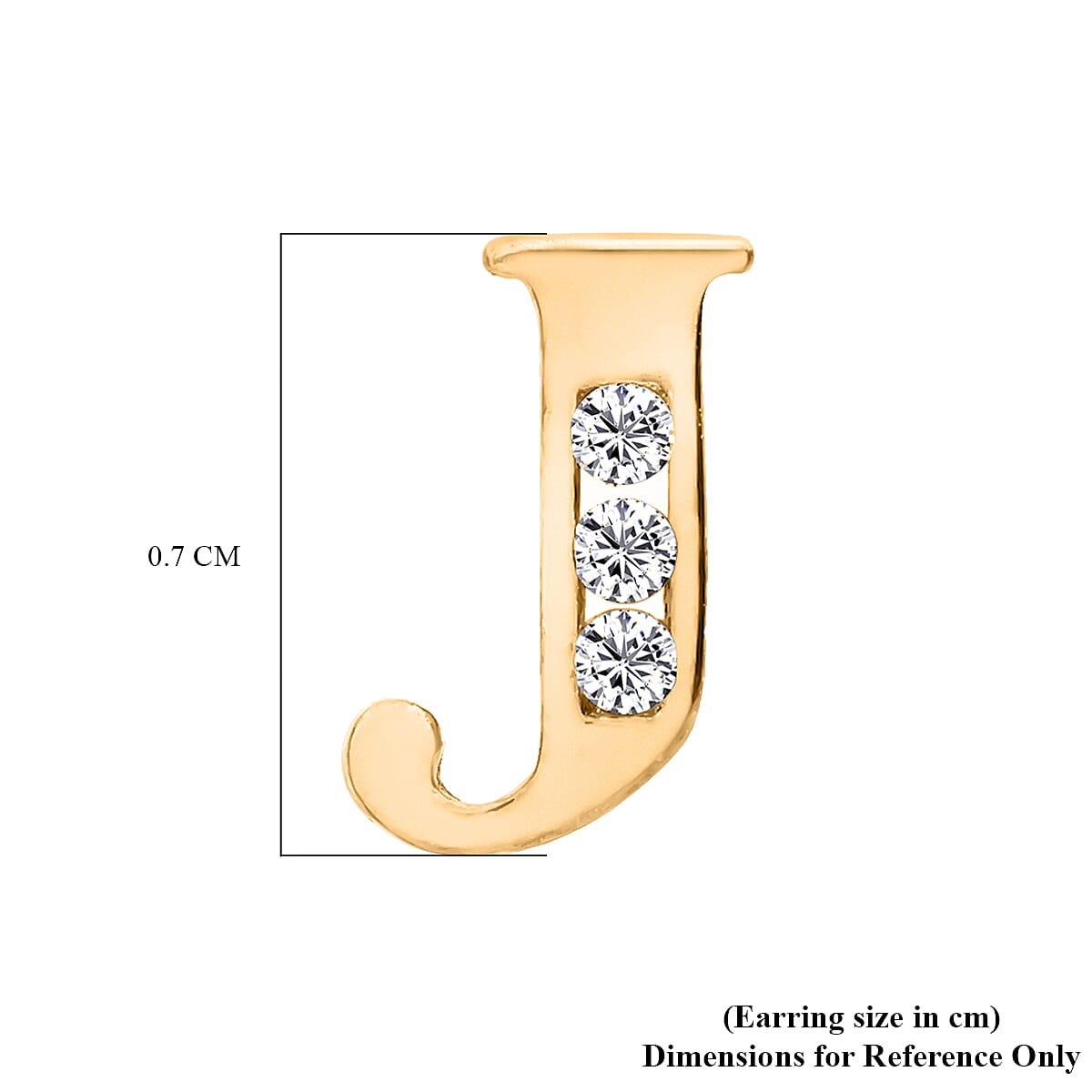 9K Yellow Gold  A   Cubic Zirconia  Earring 0.03 ct,  Gold Wt. 0.48 Gms  0.030  Ct.