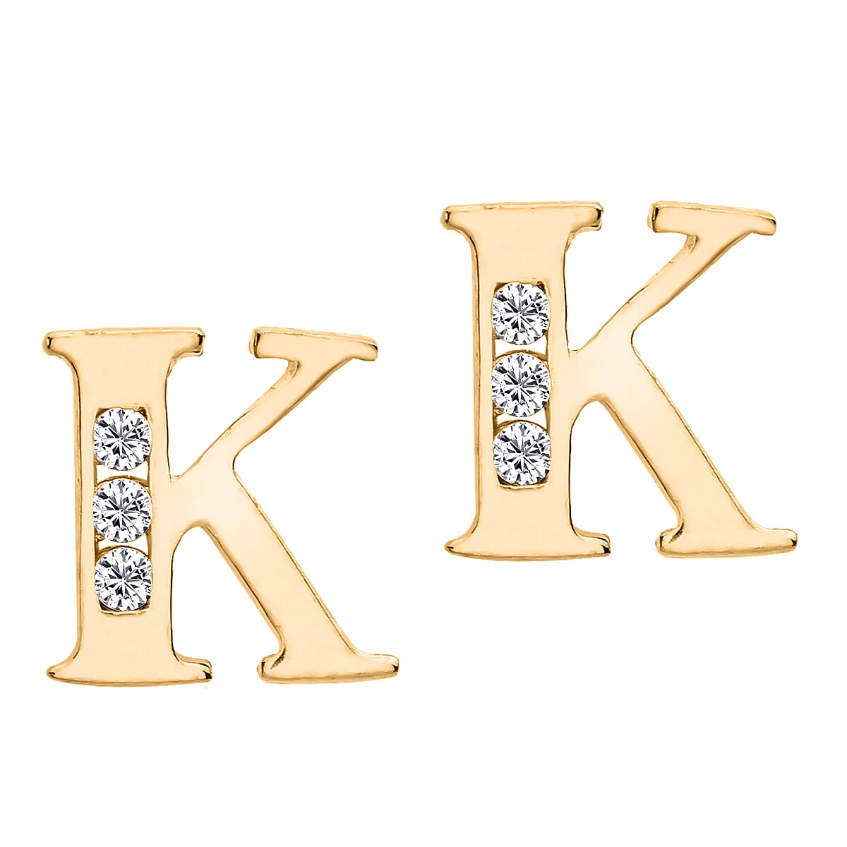 9K Yellow Gold  A   Cubic Zirconia  Earring 0.03 ct,  Gold Wt. 0.63 Gms  0.030  Ct.